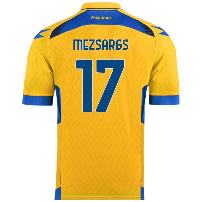 Férfi Kristians Mezsargs #17 Sárga Hazai Jersey 2024/25 Mez Póló Ing