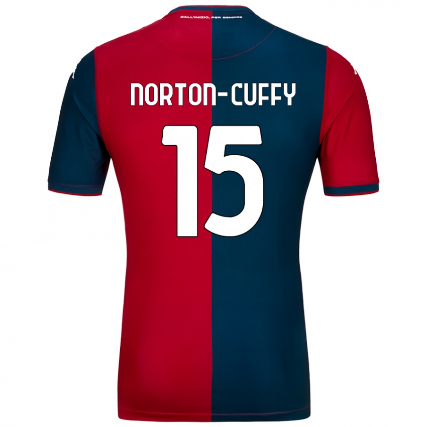 Férfi Brooke Norton-Cuffy #15 Piros Sötétkék Hazai Jersey 2024/25 Mez Póló Ing