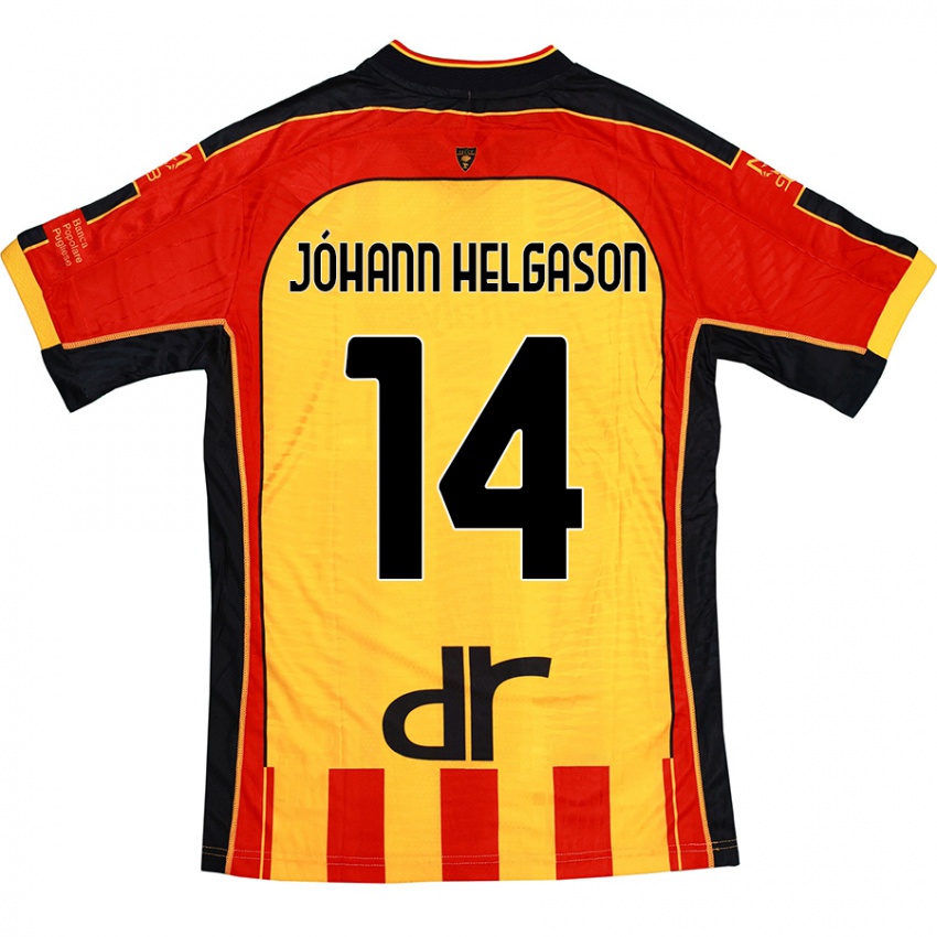 Férfi Thórir Jóhann Helgason #14 Sárga Piros Hazai Jersey 2024/25 Mez Póló Ing