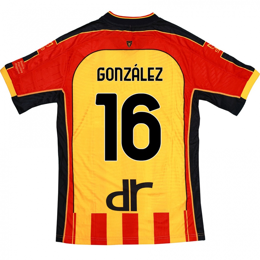 Férfi Joan González #16 Sárga Piros Hazai Jersey 2024/25 Mez Póló Ing