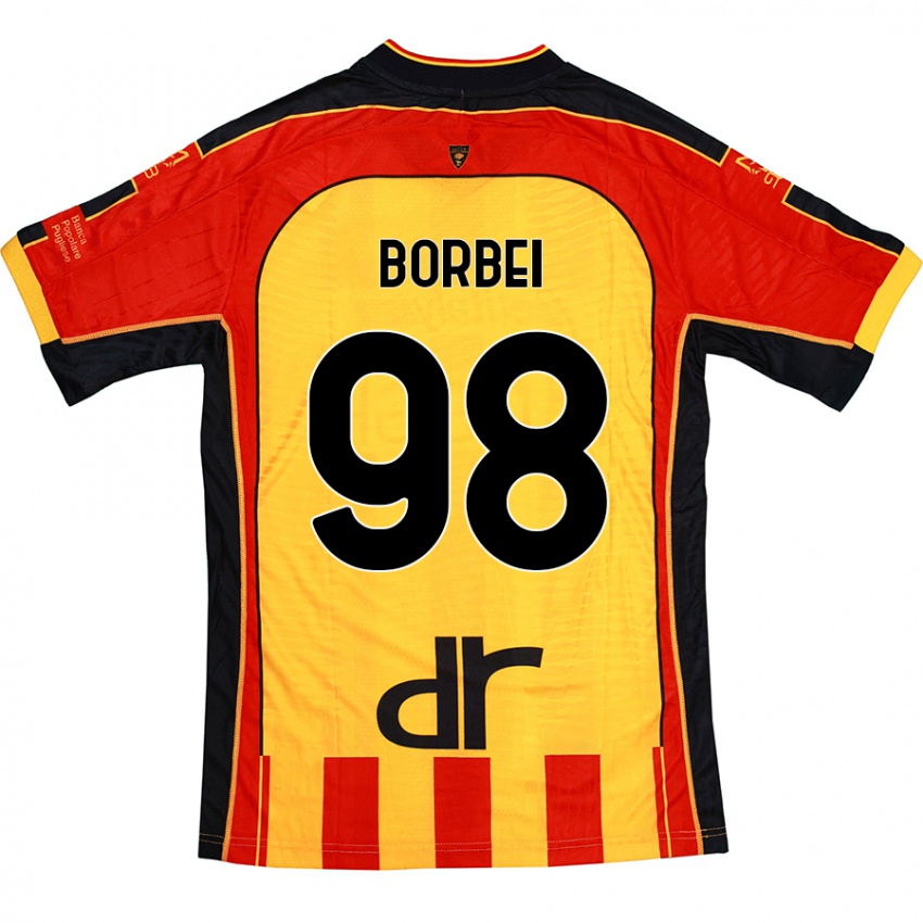 Férfi Alexandru Borbei #98 Sárga Piros Hazai Jersey 2024/25 Mez Póló Ing