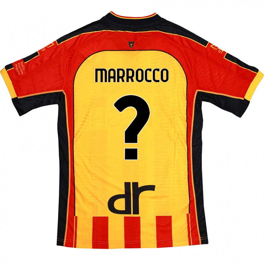 Férfi Iacopo Marrocco #0 Sárga Piros Hazai Jersey 2024/25 Mez Póló Ing