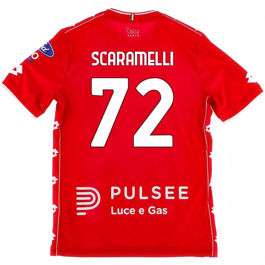 Férfi Endris Scaramelli #72 Piros Fehér Hazai Jersey 2024/25 Mez Póló Ing