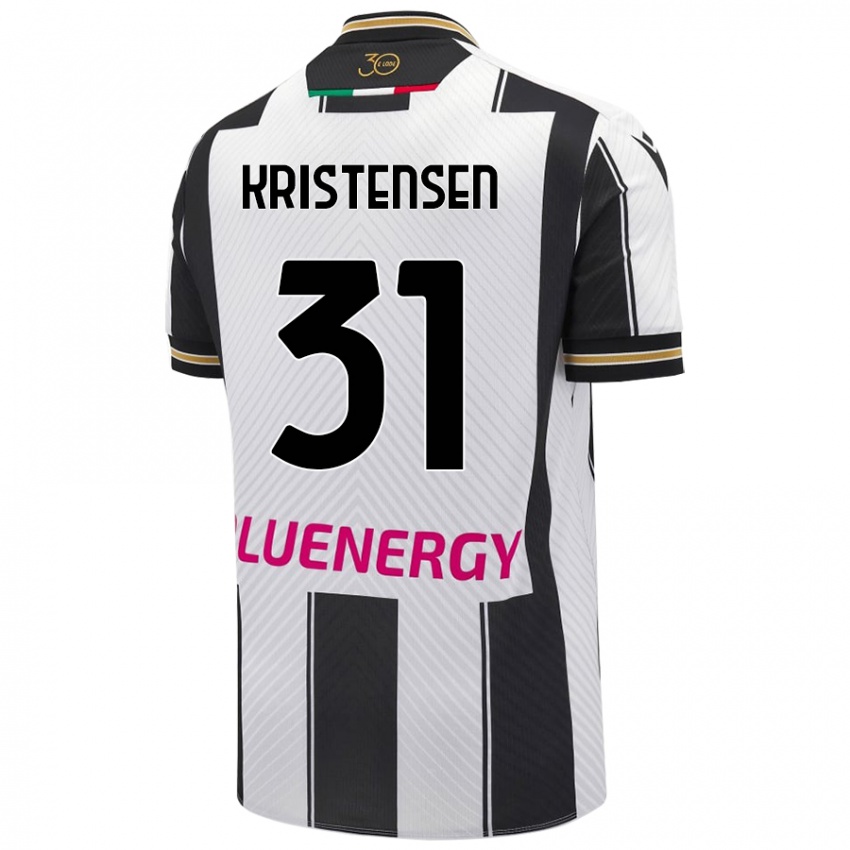 Férfi Thomas Kristensen #31 Fehér Fekete Hazai Jersey 2024/25 Mez Póló Ing