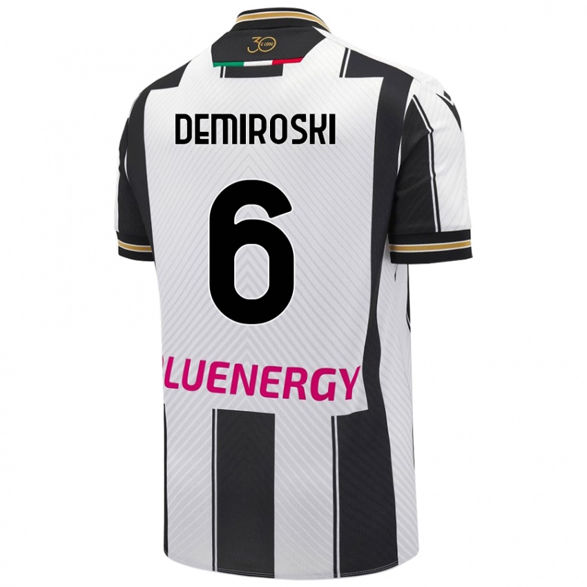 Férfi Shenol Demiroski #6 Fehér Fekete Hazai Jersey 2024/25 Mez Póló Ing