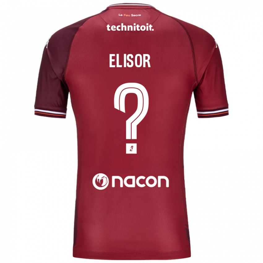 Férfi Simon Elisor #0 Piros Granata Hazai Jersey 2024/25 Mez Póló Ing