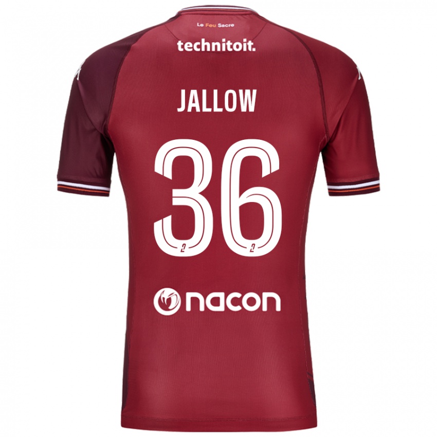 Férfi Ablie Jallow #36 Piros Granata Hazai Jersey 2024/25 Mez Póló Ing