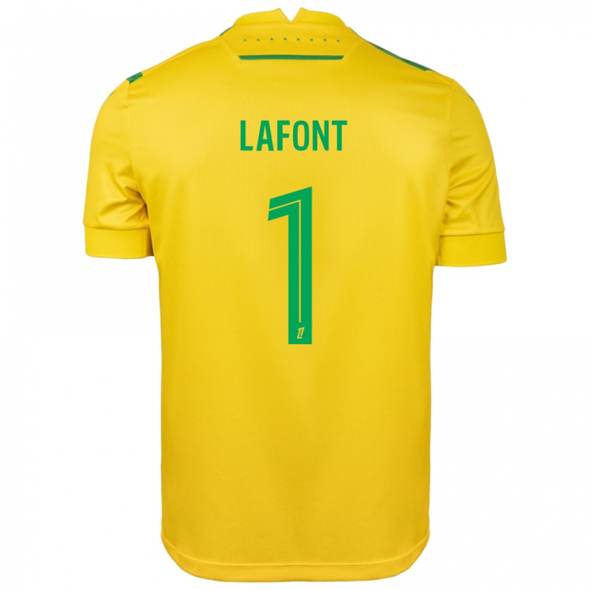 Férfi Alban Lafont #1 Sárga Zöld Hazai Jersey 2024/25 Mez Póló Ing