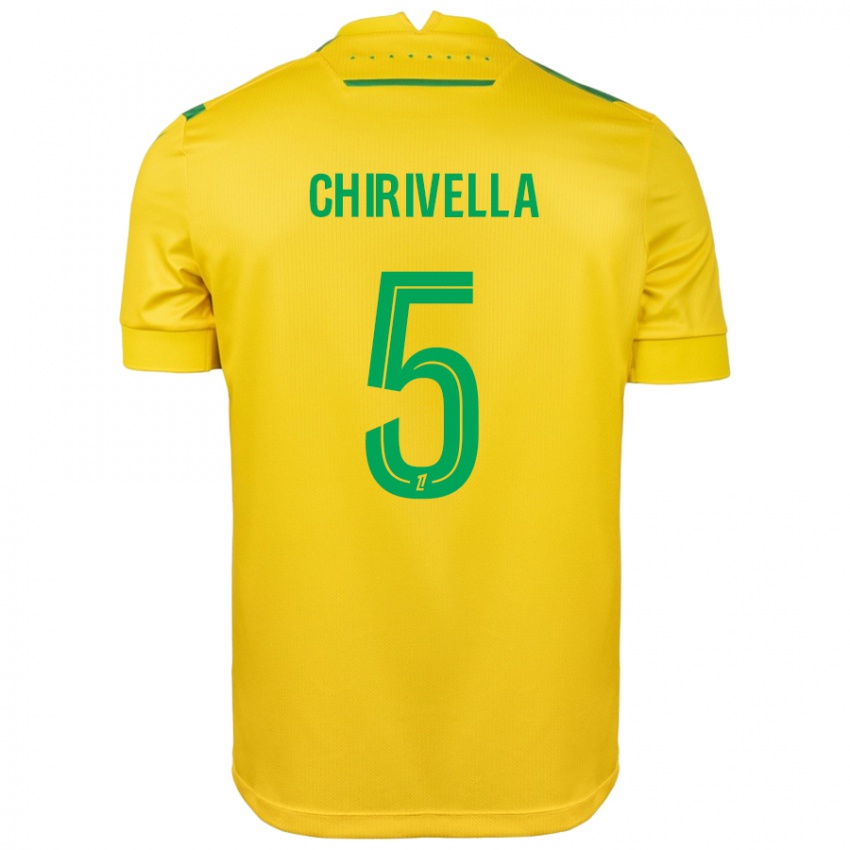 Férfi Pedro Chirivella #5 Sárga Zöld Hazai Jersey 2024/25 Mez Póló Ing