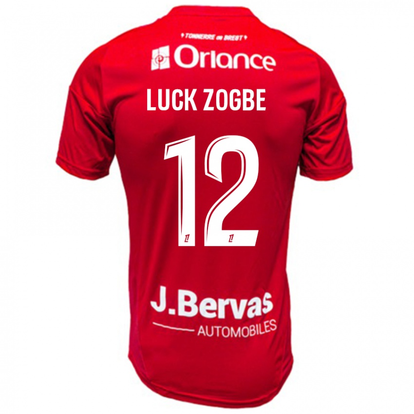 Férfi Luck Zogbé #12 Piros Fehér Hazai Jersey 2024/25 Mez Póló Ing