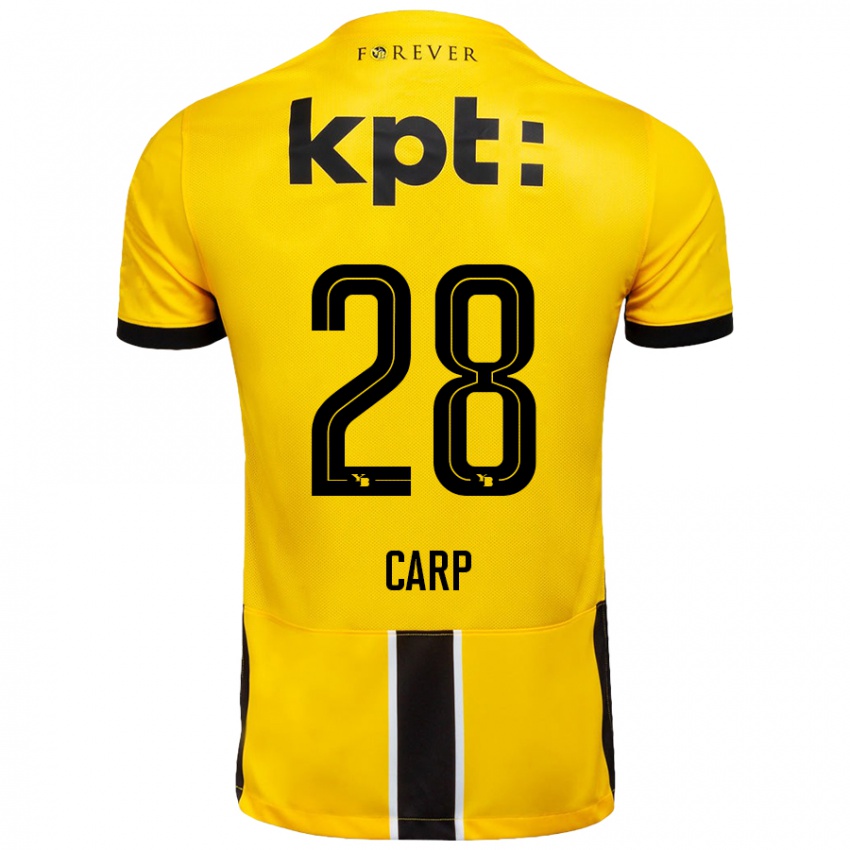 Férfi Cristina Carp #28 Sárga Fekete Hazai Jersey 2024/25 Mez Póló Ing