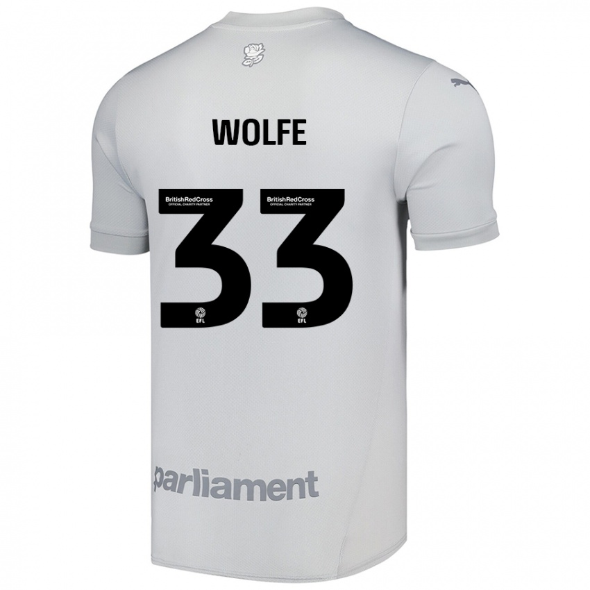 Férfi Matty Wolfe #33 Ezüstszürke Idegenbeli Jersey 2024/25 Mez Póló Ing