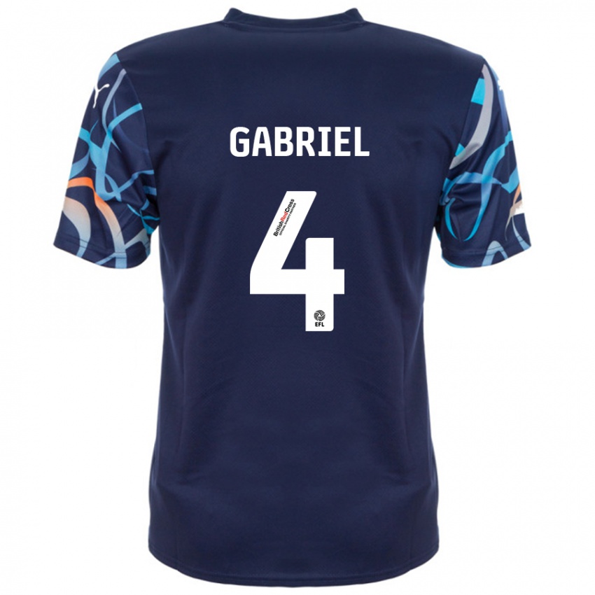 Férfi Jordan Lawrence-Gabriel #4 Sötétkék Idegenbeli Jersey 2024/25 Mez Póló Ing