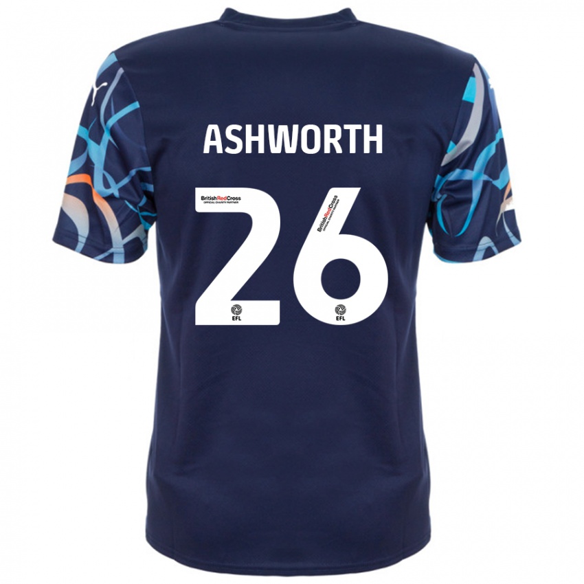 Férfi Zac Ashworth #26 Sötétkék Idegenbeli Jersey 2024/25 Mez Póló Ing