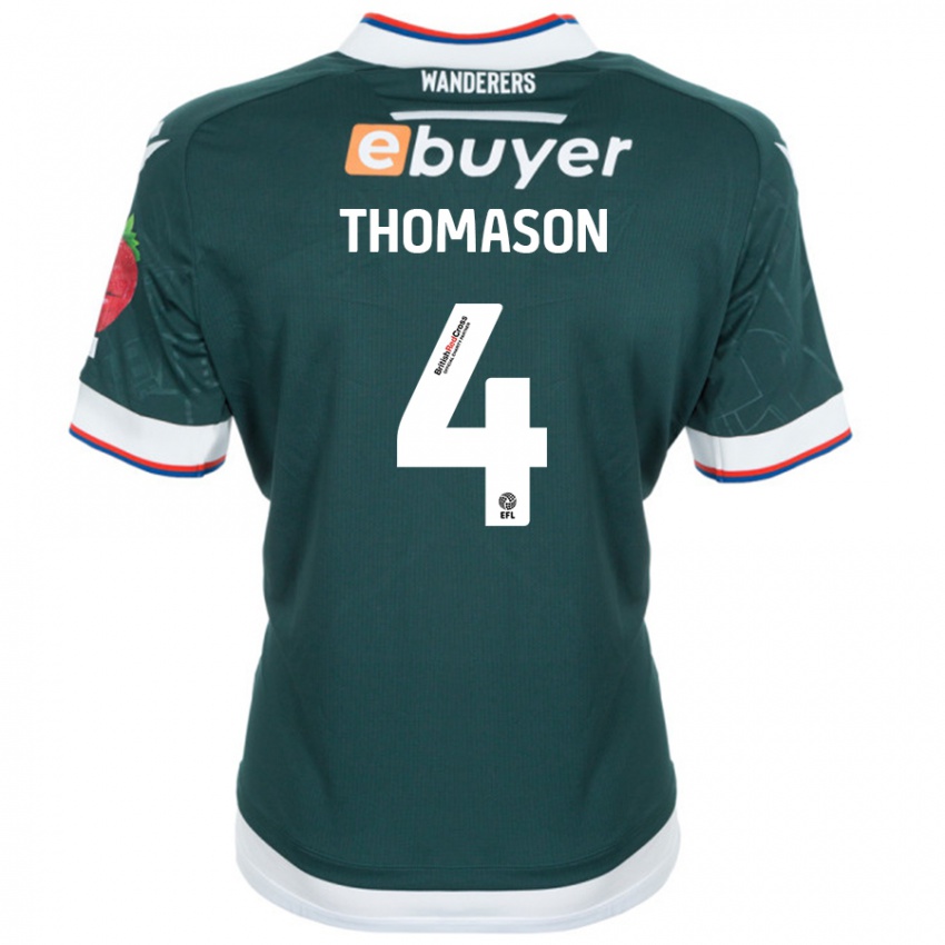 Férfi George Thomason #4 Sötétzöld Idegenbeli Jersey 2024/25 Mez Póló Ing