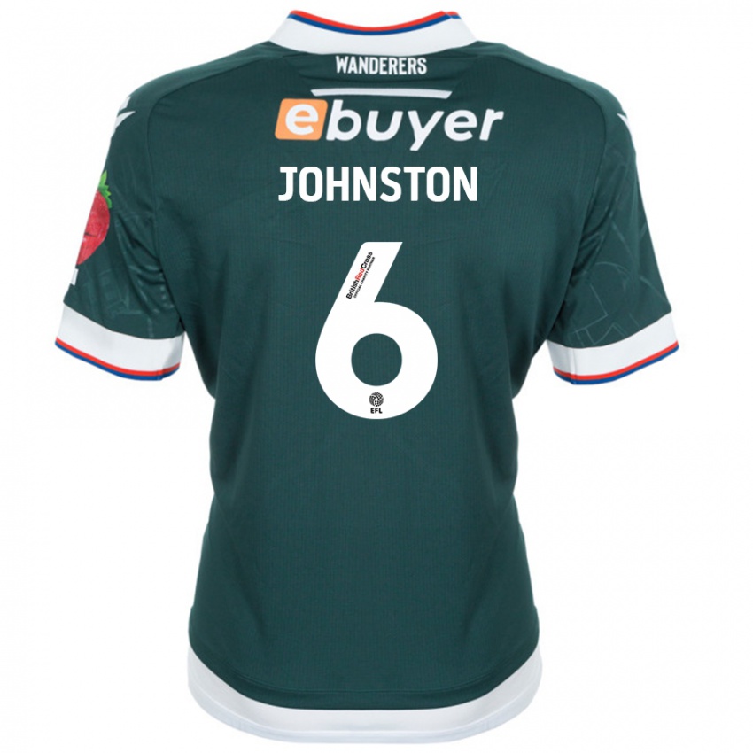 Férfi George Johnston #6 Sötétzöld Idegenbeli Jersey 2024/25 Mez Póló Ing