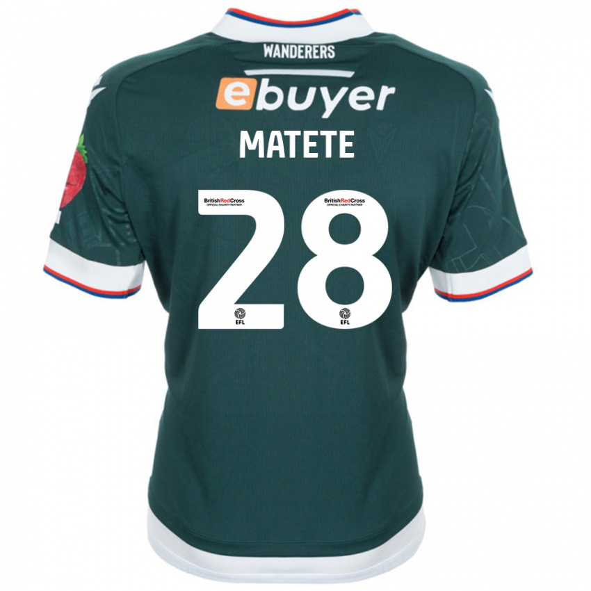 Férfi Jay Matete #28 Sötétzöld Idegenbeli Jersey 2024/25 Mez Póló Ing