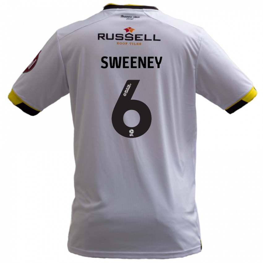 Férfi Ryan Sweeney #6 Fehér Idegenbeli Jersey 2024/25 Mez Póló Ing