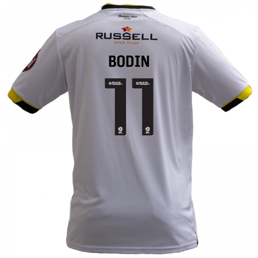 Férfi Billy Bodin #11 Fehér Idegenbeli Jersey 2024/25 Mez Póló Ing