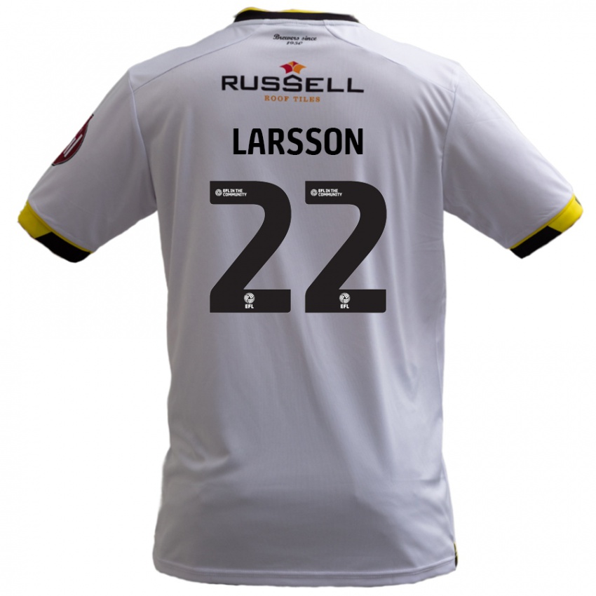 Férfi Julian Larsson #22 Fehér Idegenbeli Jersey 2024/25 Mez Póló Ing