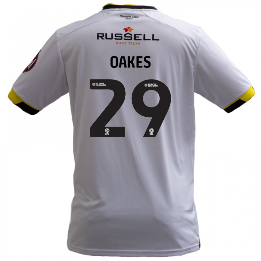 Férfi Toby Oakes #29 Fehér Idegenbeli Jersey 2024/25 Mez Póló Ing