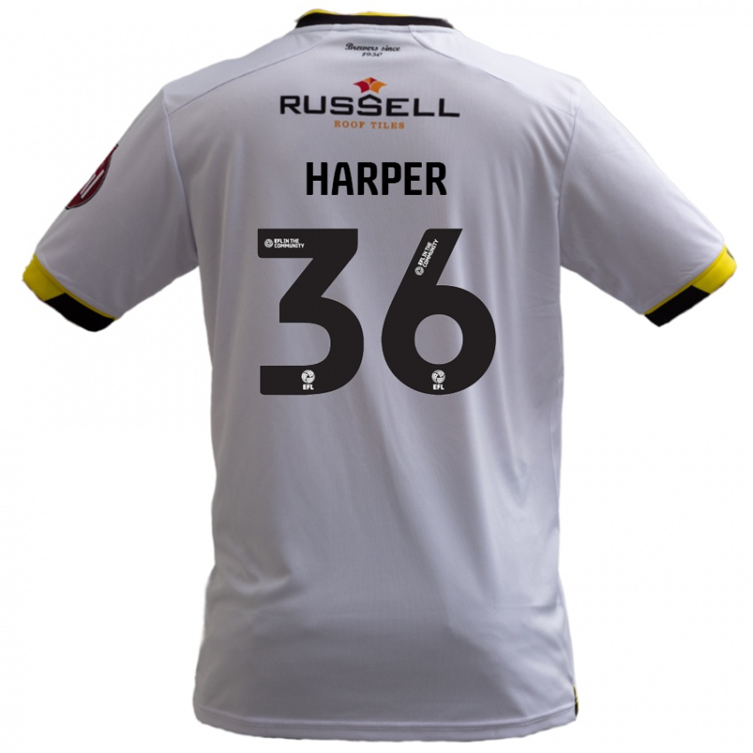 Férfi Rekeem Harper #36 Fehér Idegenbeli Jersey 2024/25 Mez Póló Ing