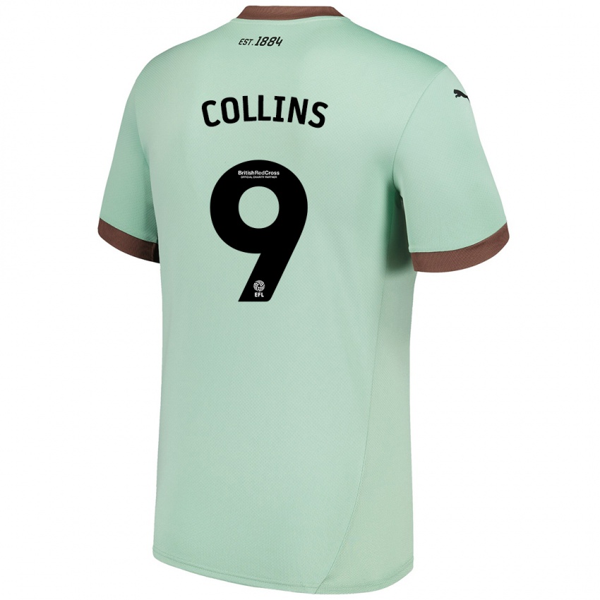 Férfi James Collins #9 Halványzöld Idegenbeli Jersey 2024/25 Mez Póló Ing