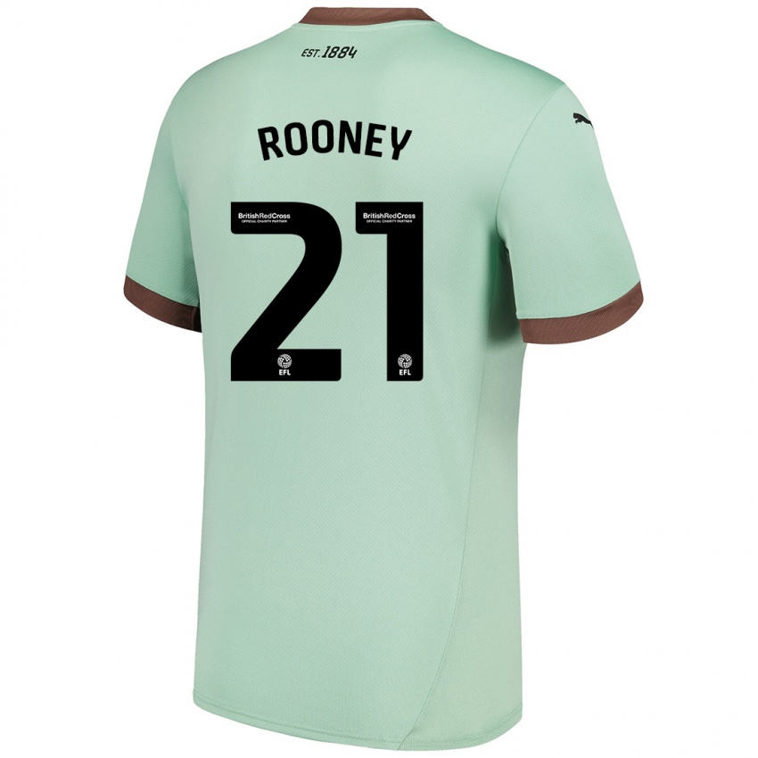 Férfi Jake Rooney #21 Halványzöld Idegenbeli Jersey 2024/25 Mez Póló Ing