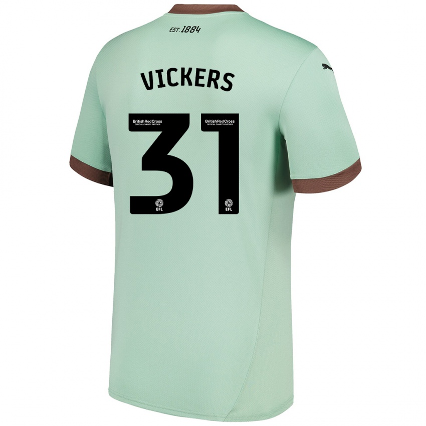 Férfi Josh Vickers #31 Halványzöld Idegenbeli Jersey 2024/25 Mez Póló Ing