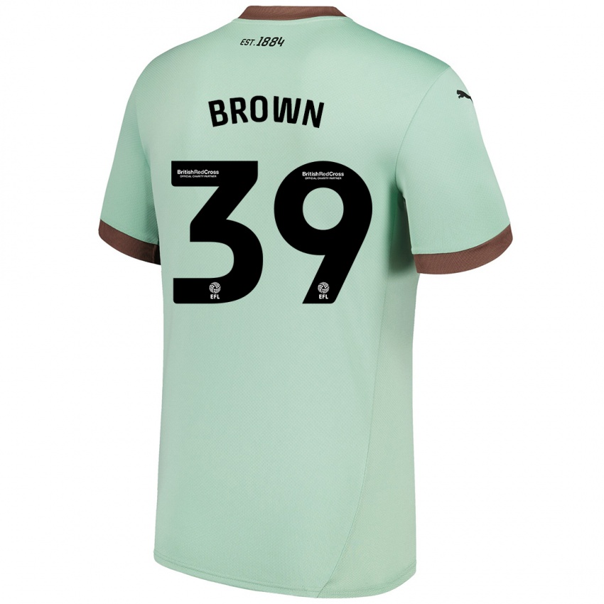 Férfi Dajaune Brown #39 Halványzöld Idegenbeli Jersey 2024/25 Mez Póló Ing