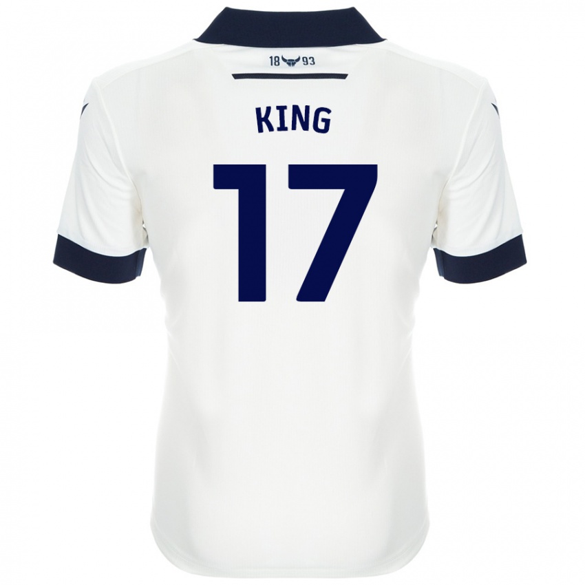 Férfi Sarah King #17 Fehér Sötétkék Idegenbeli Jersey 2024/25 Mez Póló Ing