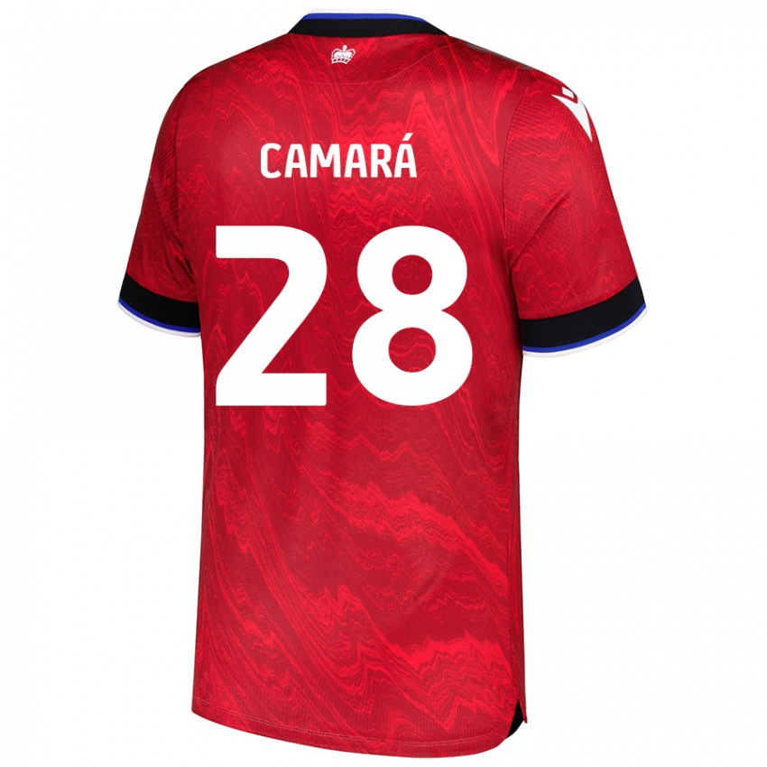 Férfi Mamadi Camará #28 Piros Fekete Idegenbeli Jersey 2024/25 Mez Póló Ing