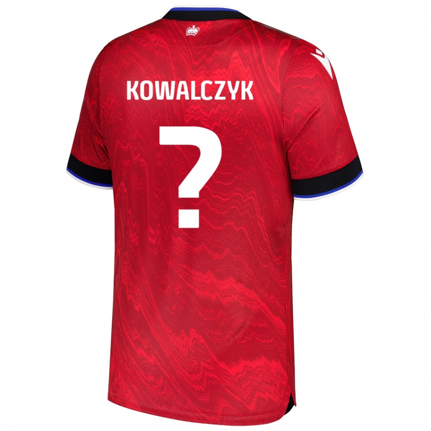 Férfi Kacper Kowalczyk #0 Piros Fekete Idegenbeli Jersey 2024/25 Mez Póló Ing