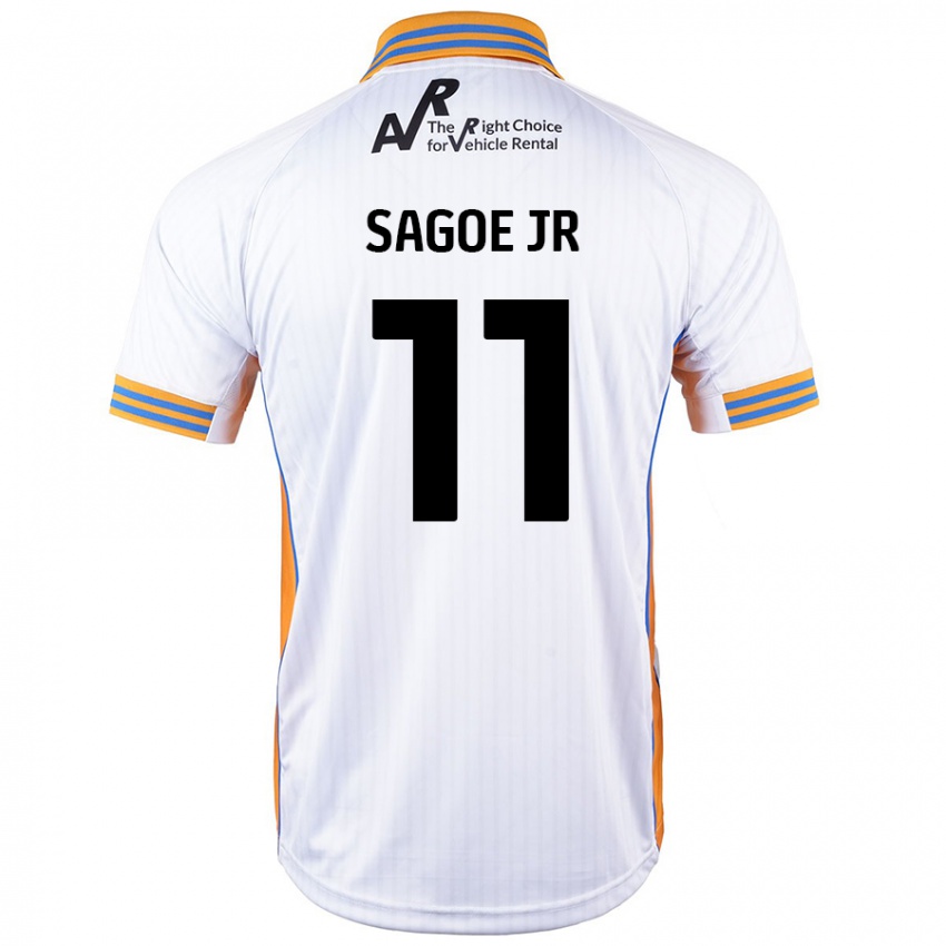 Férfi Charles Sagoe Jr #11 Fehér Idegenbeli Jersey 2024/25 Mez Póló Ing