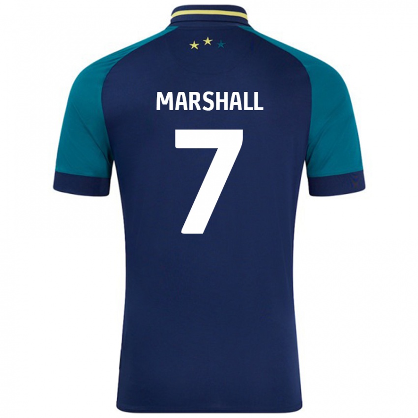 Férfi Callum Marshall #7 Navy Sötétzöld Idegenbeli Jersey 2024/25 Mez Póló Ing