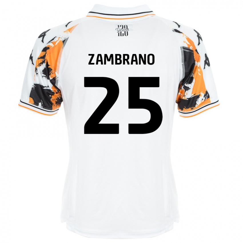 Férfi Óscar Zambrano #25 Fehér Idegenbeli Jersey 2024/25 Mez Póló Ing