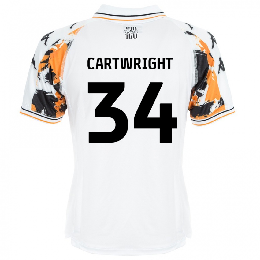 Férfi Harvey Cartwright #34 Fehér Idegenbeli Jersey 2024/25 Mez Póló Ing