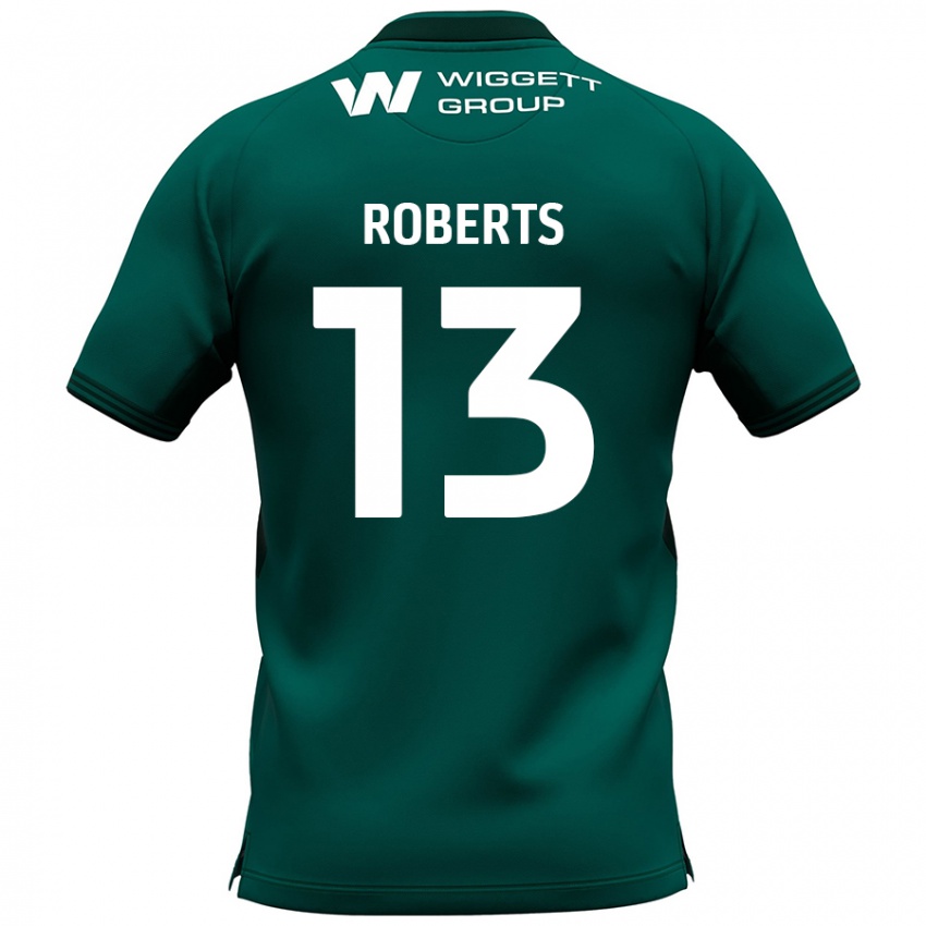 Férfi Liam Roberts #13 Zöld Idegenbeli Jersey 2024/25 Mez Póló Ing