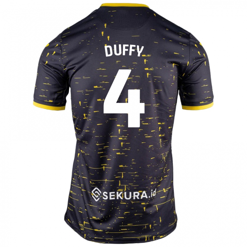 Férfi Shane Duffy #4 Fekete Sárga Idegenbeli Jersey 2024/25 Mez Póló Ing