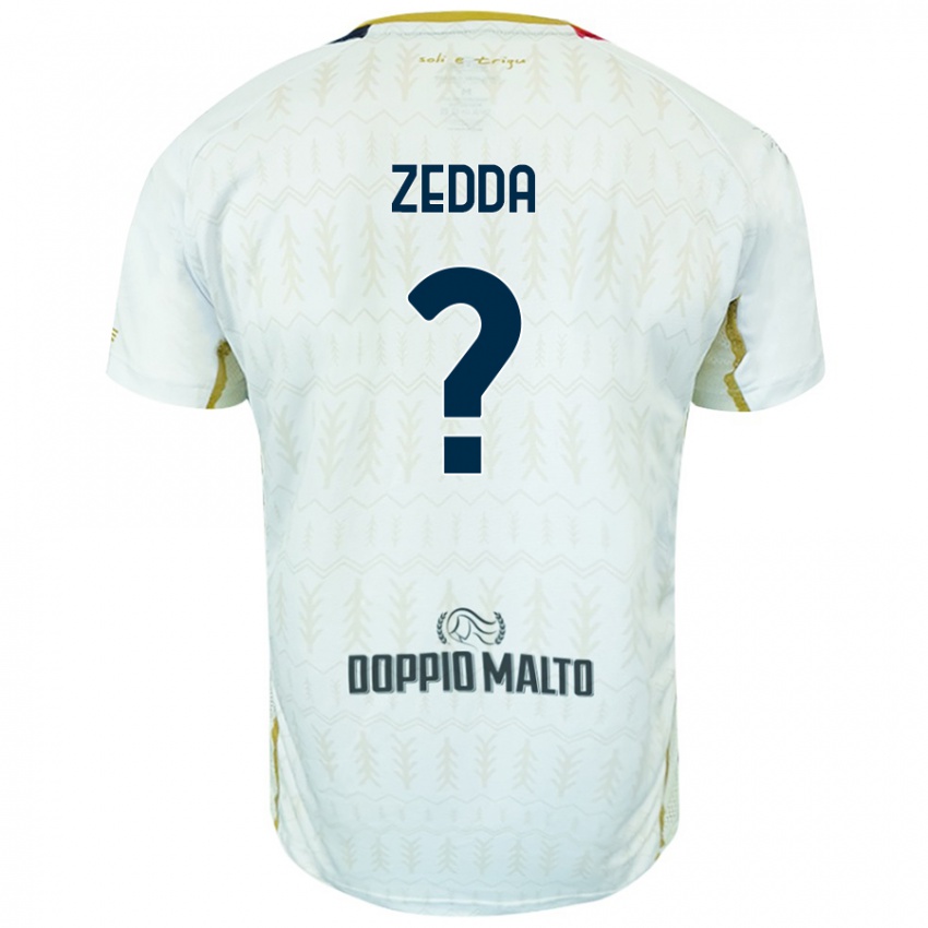 Férfi Diego Zedda #0 Fehér Idegenbeli Jersey 2024/25 Mez Póló Ing