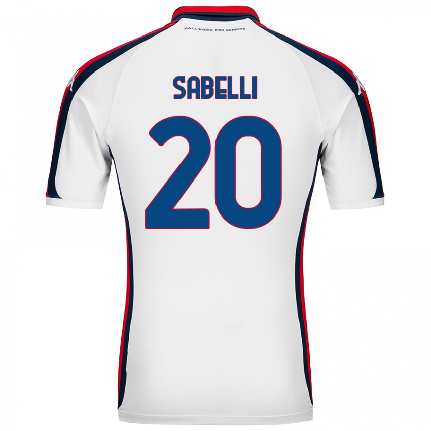 Férfi Stefano Sabelli #20 Fehér Idegenbeli Jersey 2024/25 Mez Póló Ing