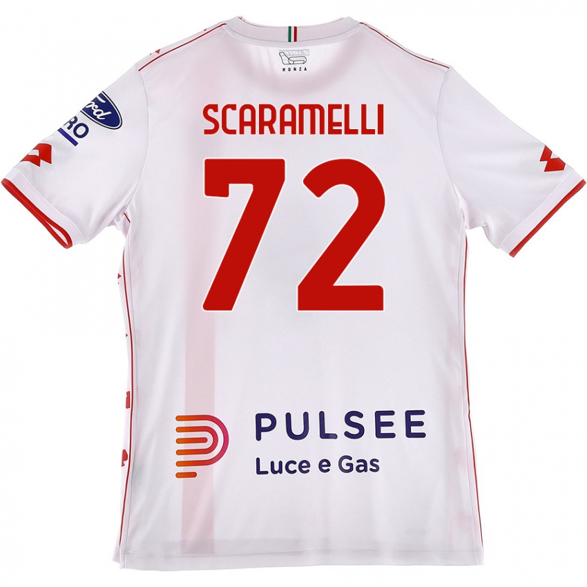 Férfi Endris Scaramelli #72 Fehér Piros Idegenbeli Jersey 2024/25 Mez Póló Ing