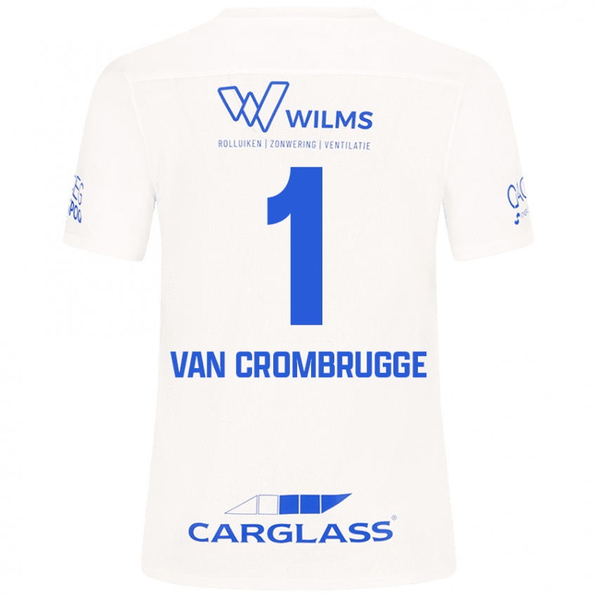 Férfi Hendrik Van Crombrugge #1 Fehér Idegenbeli Jersey 2024/25 Mez Póló Ing