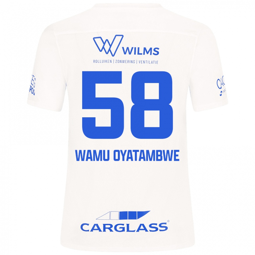 Férfi Matthias Wamu Oyatambwe #58 Fehér Idegenbeli Jersey 2024/25 Mez Póló Ing