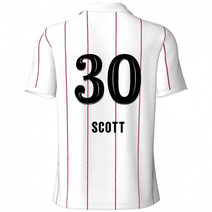 Férfi Christopher Scott #30 Fehér Fekete Idegenbeli Jersey 2024/25 Mez Póló Ing