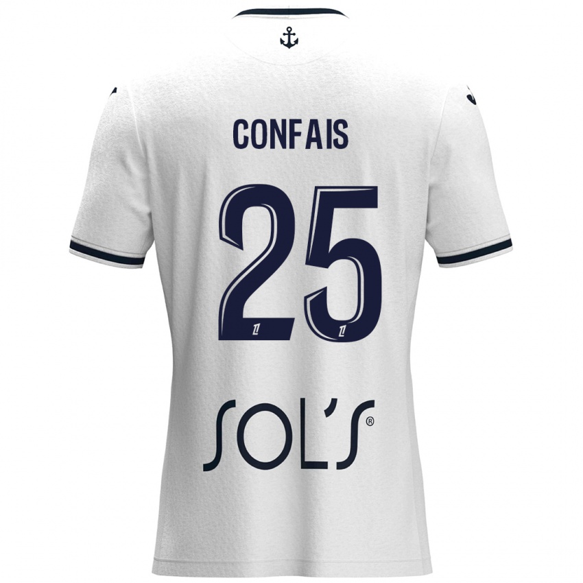 Férfi Aloïs Confais #25 Fehér Sötétkék Idegenbeli Jersey 2024/25 Mez Póló Ing