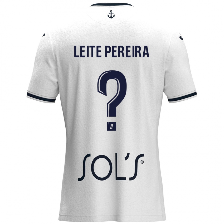 Férfi Matéo Leite Pereira #0 Fehér Sötétkék Idegenbeli Jersey 2024/25 Mez Póló Ing