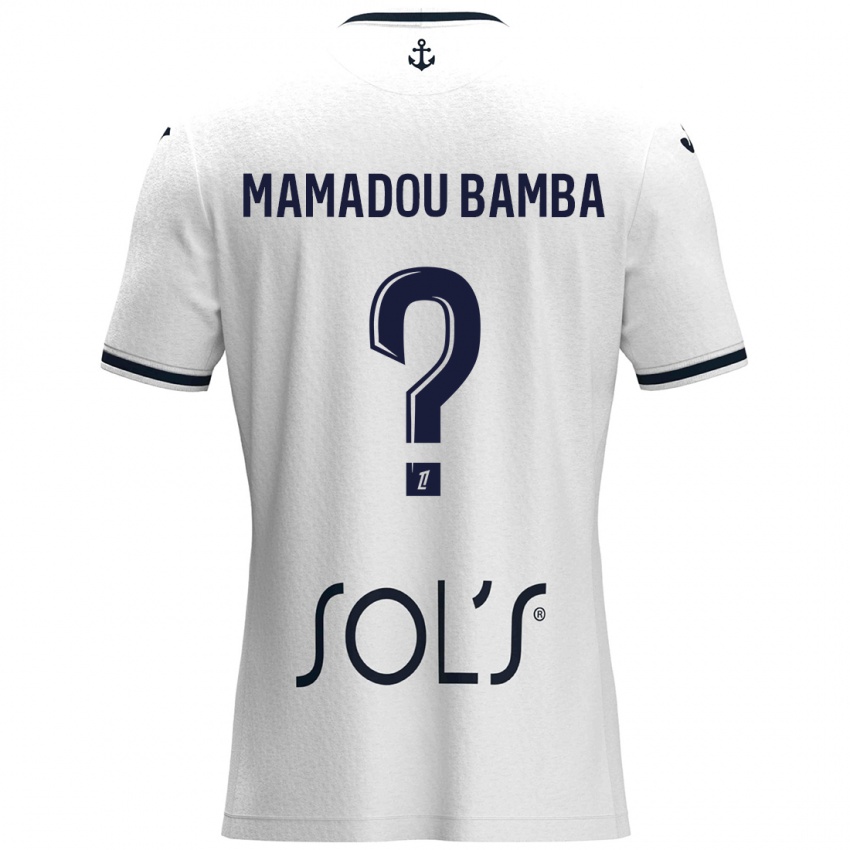 Férfi Ben Mamadou Bamba #0 Fehér Sötétkék Idegenbeli Jersey 2024/25 Mez Póló Ing