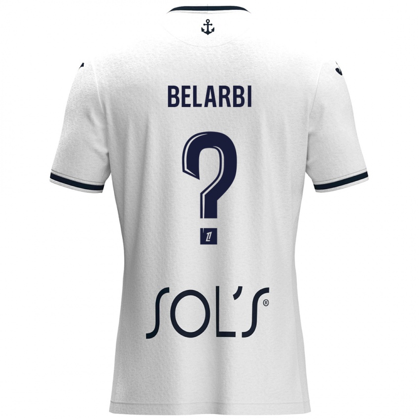 Férfi Sohaib Belarbi #0 Fehér Sötétkék Idegenbeli Jersey 2024/25 Mez Póló Ing