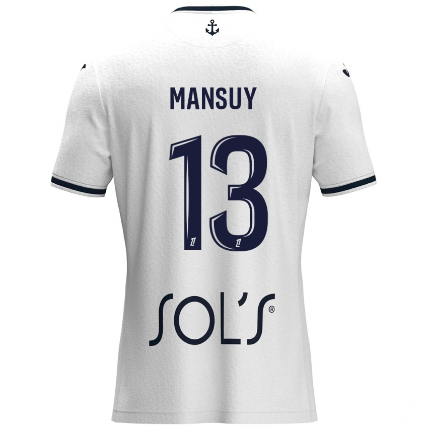 Férfi Héloïse Mansuy #13 Fehér Sötétkék Idegenbeli Jersey 2024/25 Mez Póló Ing